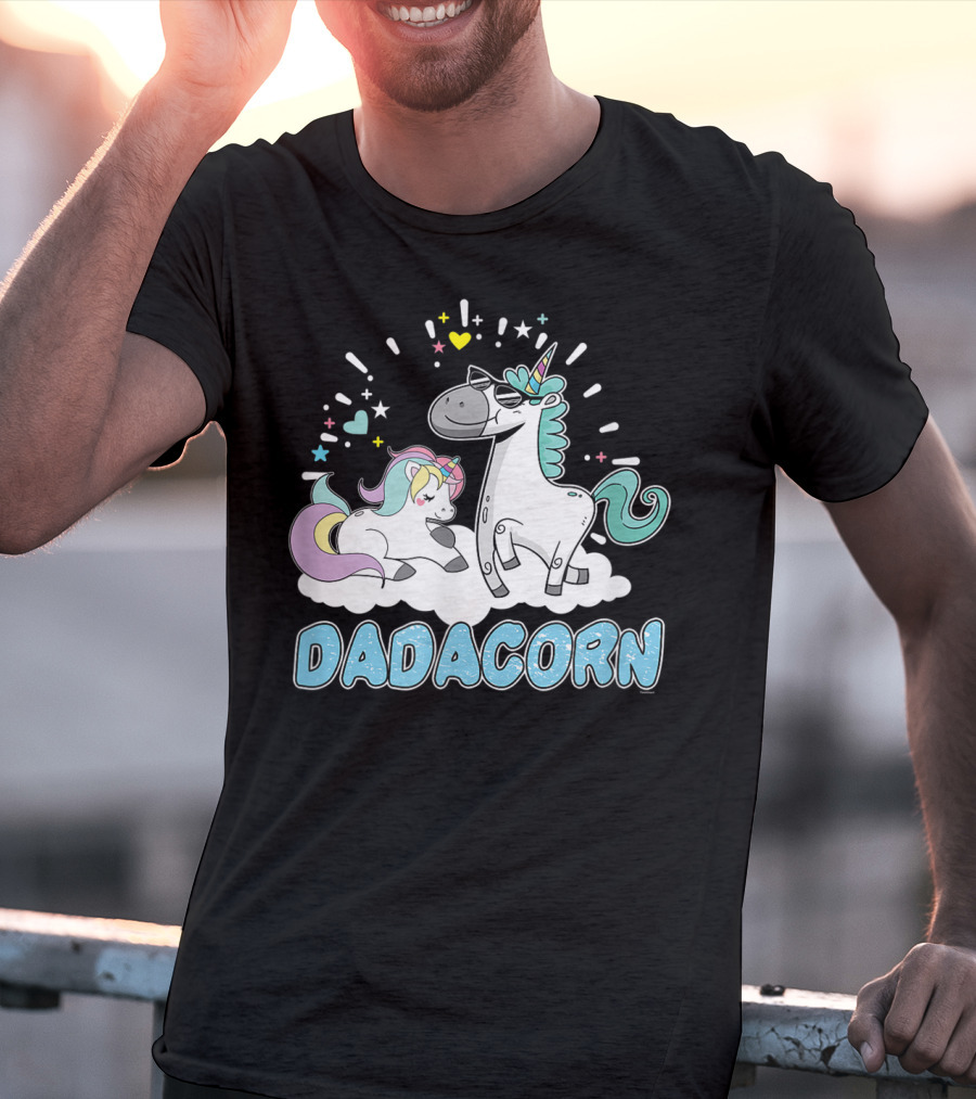 Dadacorn Cool Father Cute Unicorn Birthday T-Shirt