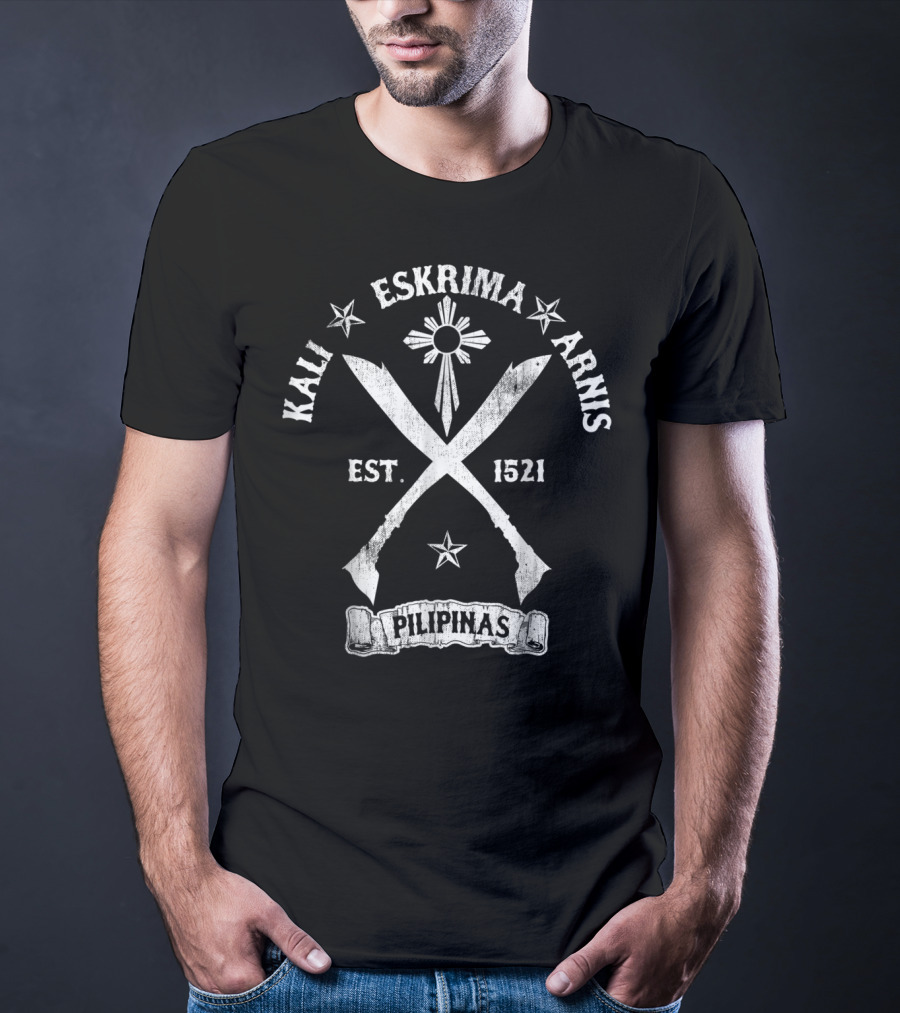 Kali Eskrima Arnis Cross Est. 1521 Pilipinas T-Shirt