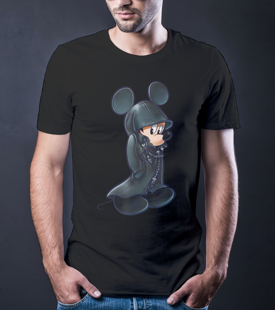 Disney Kingdom Hearts King Mickey Black Hooded Coat T-Shirt