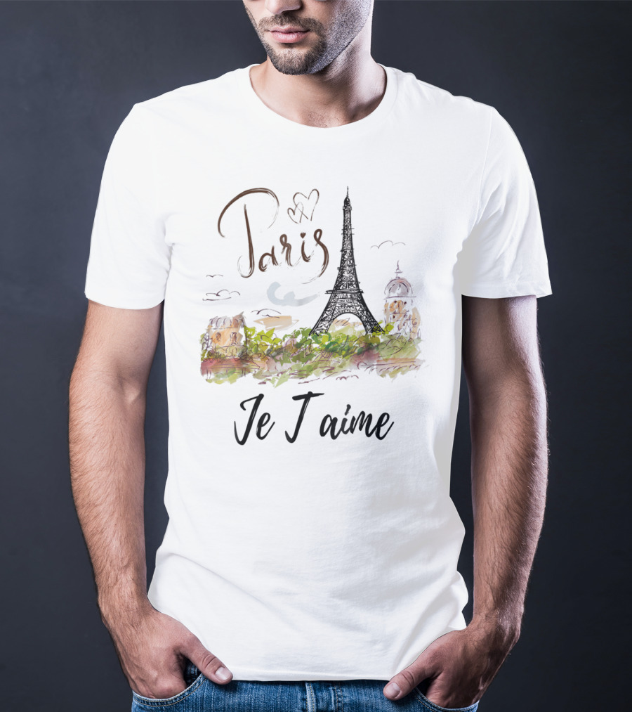 Paris Eiffel Tower Je T'aime Vintage Love Paris Fran T-Shirt