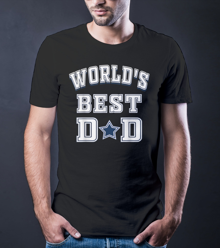 World's Best Dad Father's Day Flag Football Dallas Fans T-Shirt