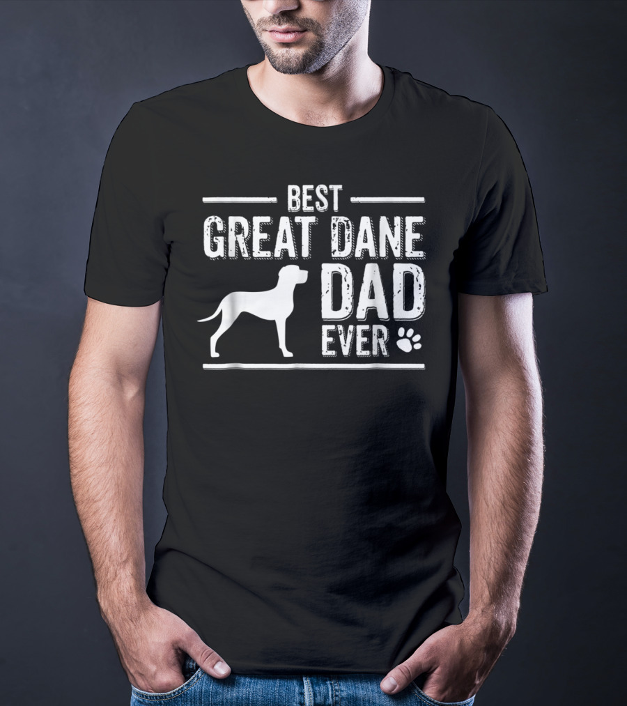 Best Great Dane Dad Ever Paw Prints T-Shirt