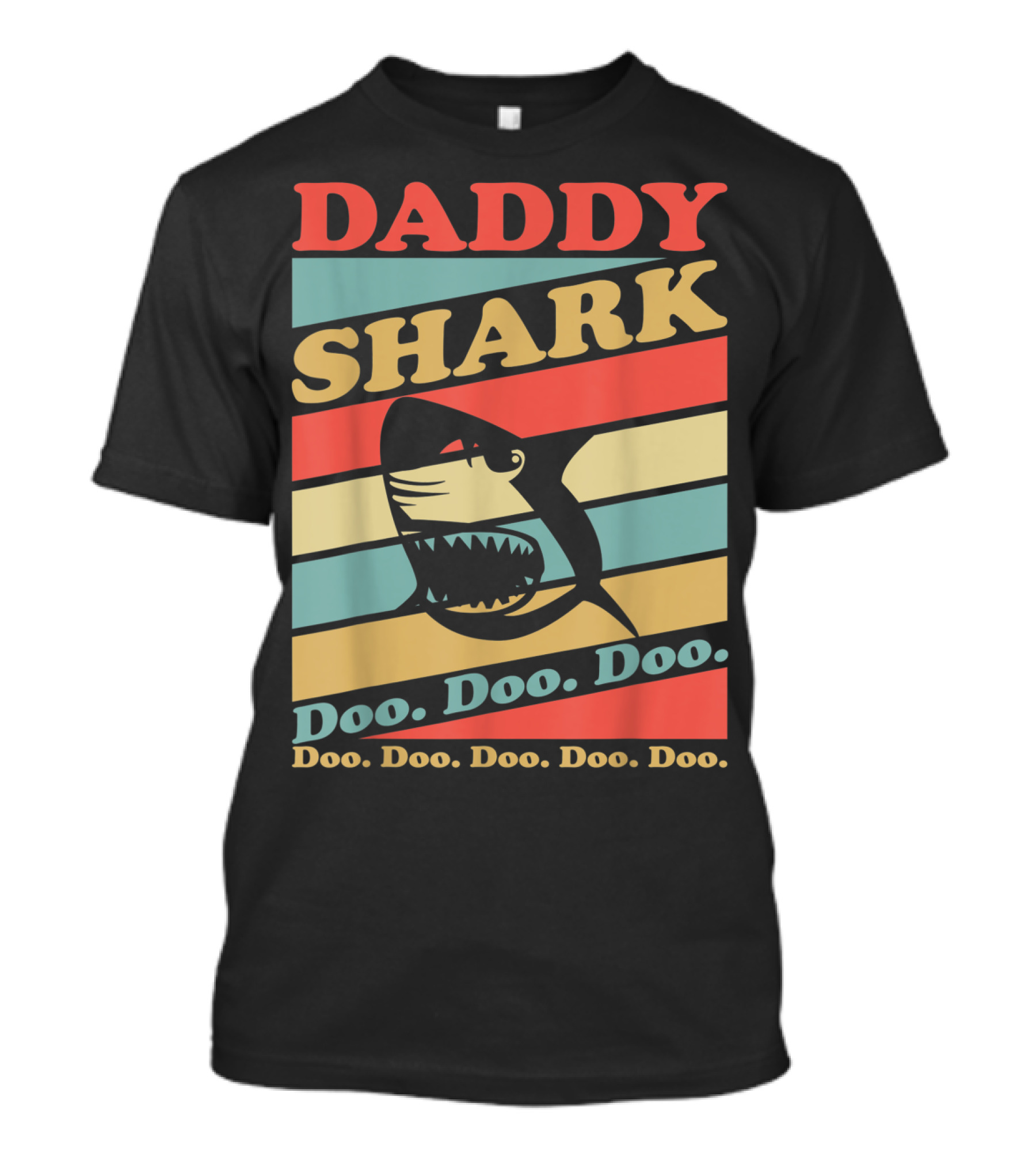 DADDY SHARK Doo Doo Doo Doo Doo Doo Retro Vintage Stripes T-Shirt