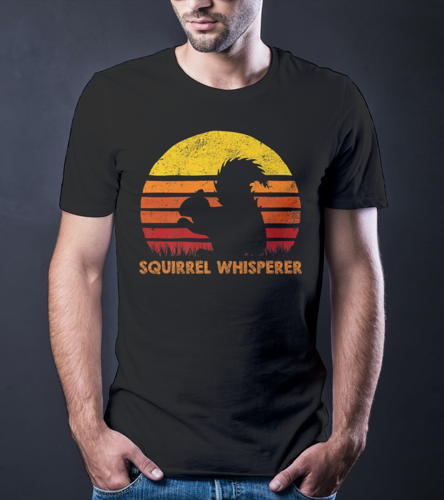 Squirrel Whisperer Sunset Retro T-Shirt