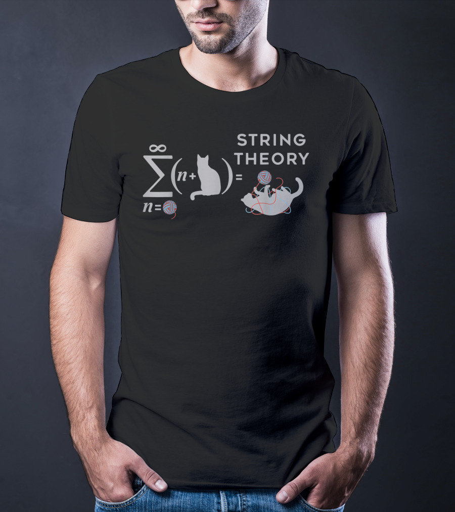 Infinite Yarn Equation String Theory Cat T-Shirt