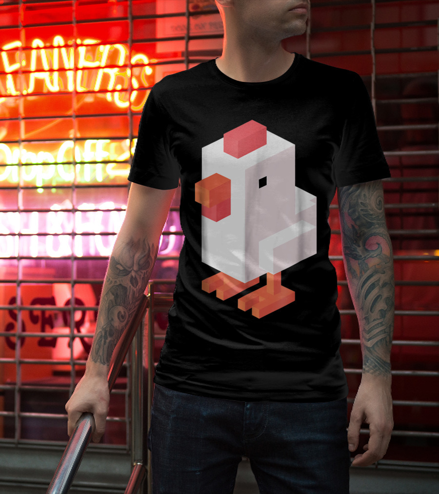 Crossy Road Chicken Pixel Art Game Character T-Shirt