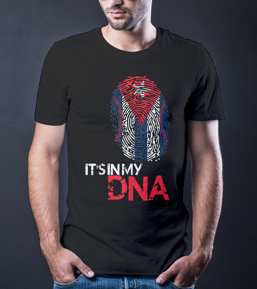 Cuba Baseball Cuban Flag It's In My DNA T-Shirt