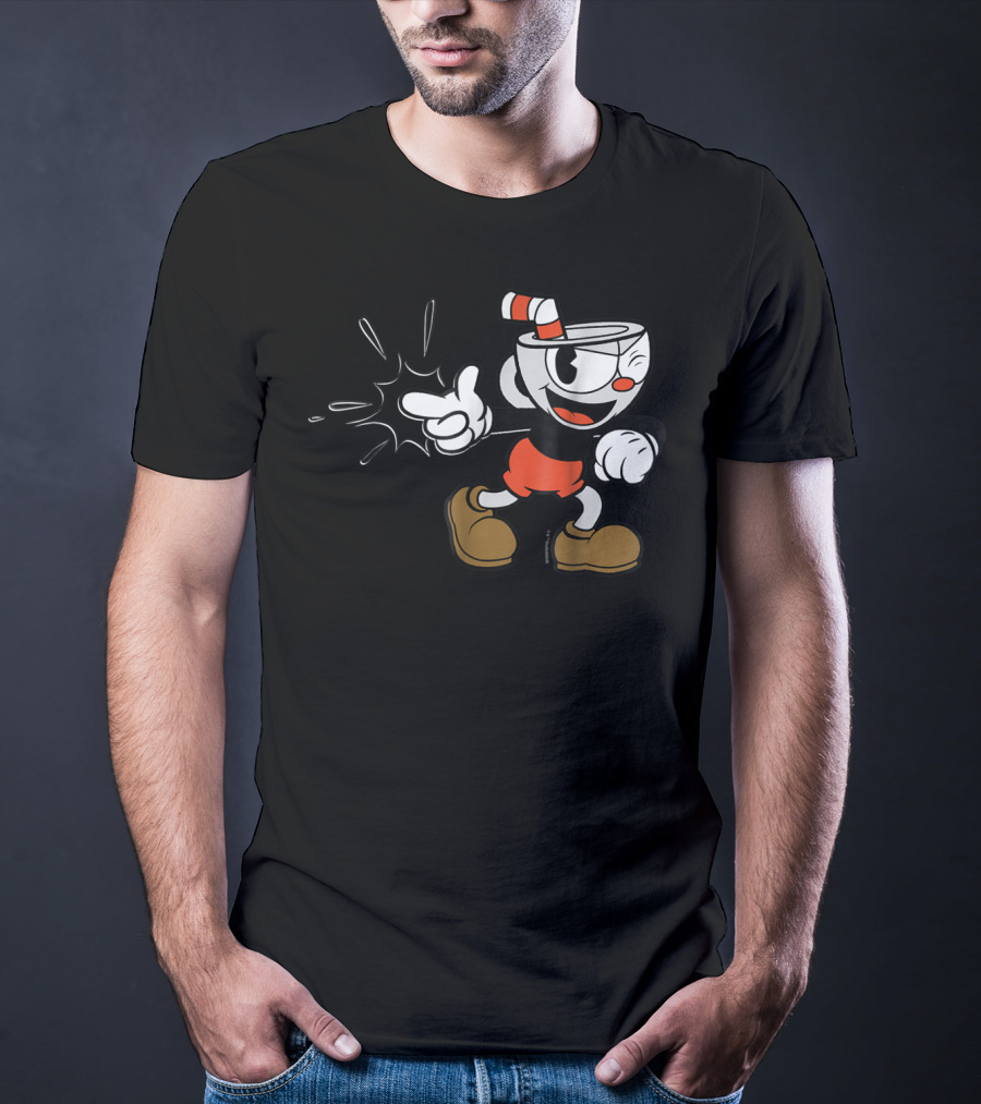 Cuphead Classic Wink Finger Snap Clap Iconic Pose T-Shirt