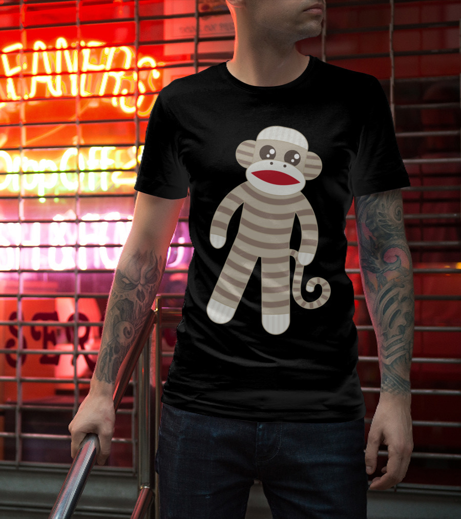 Cute Classic Striped Sock Monkey Toy T-Shirt