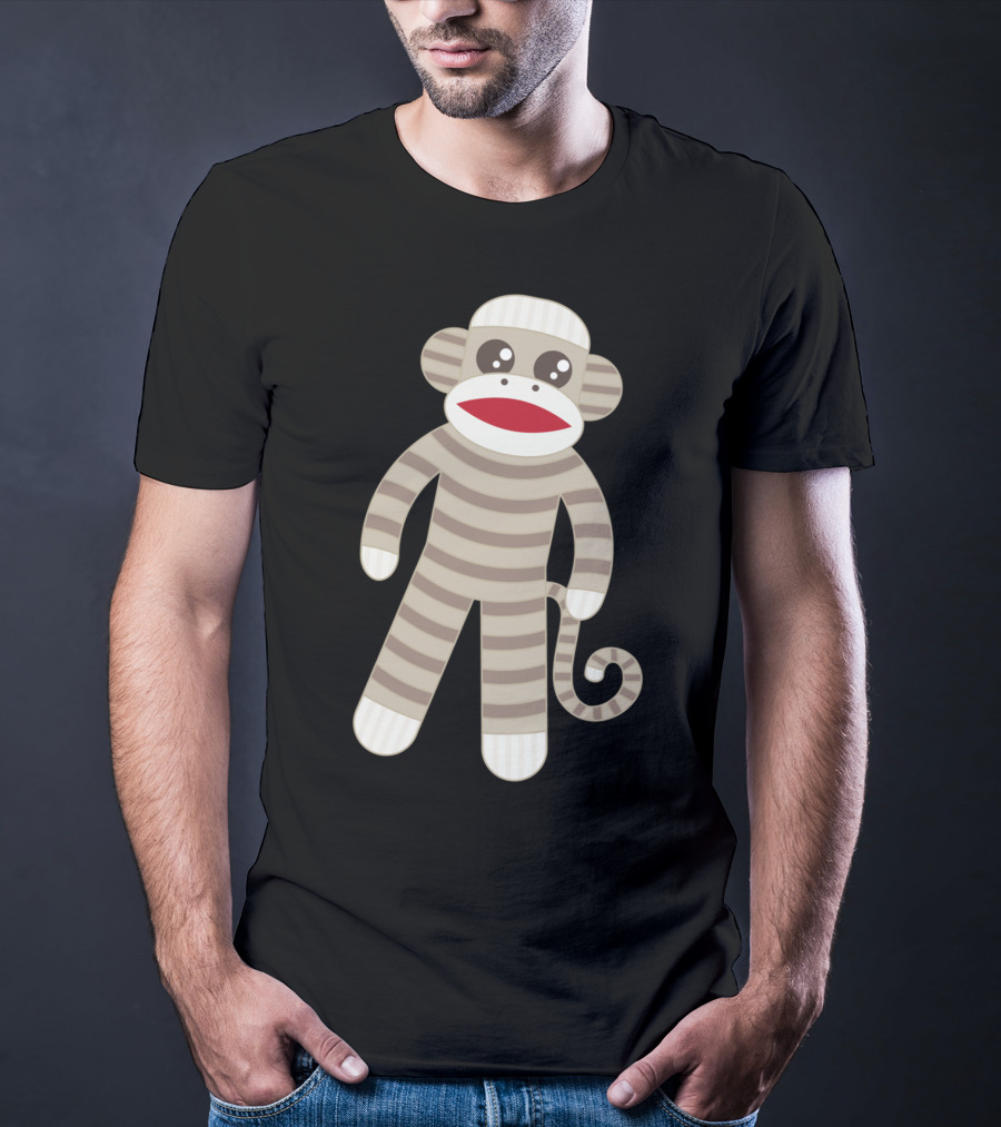Cute Classic Striped Sock Monkey Toy T-Shirt