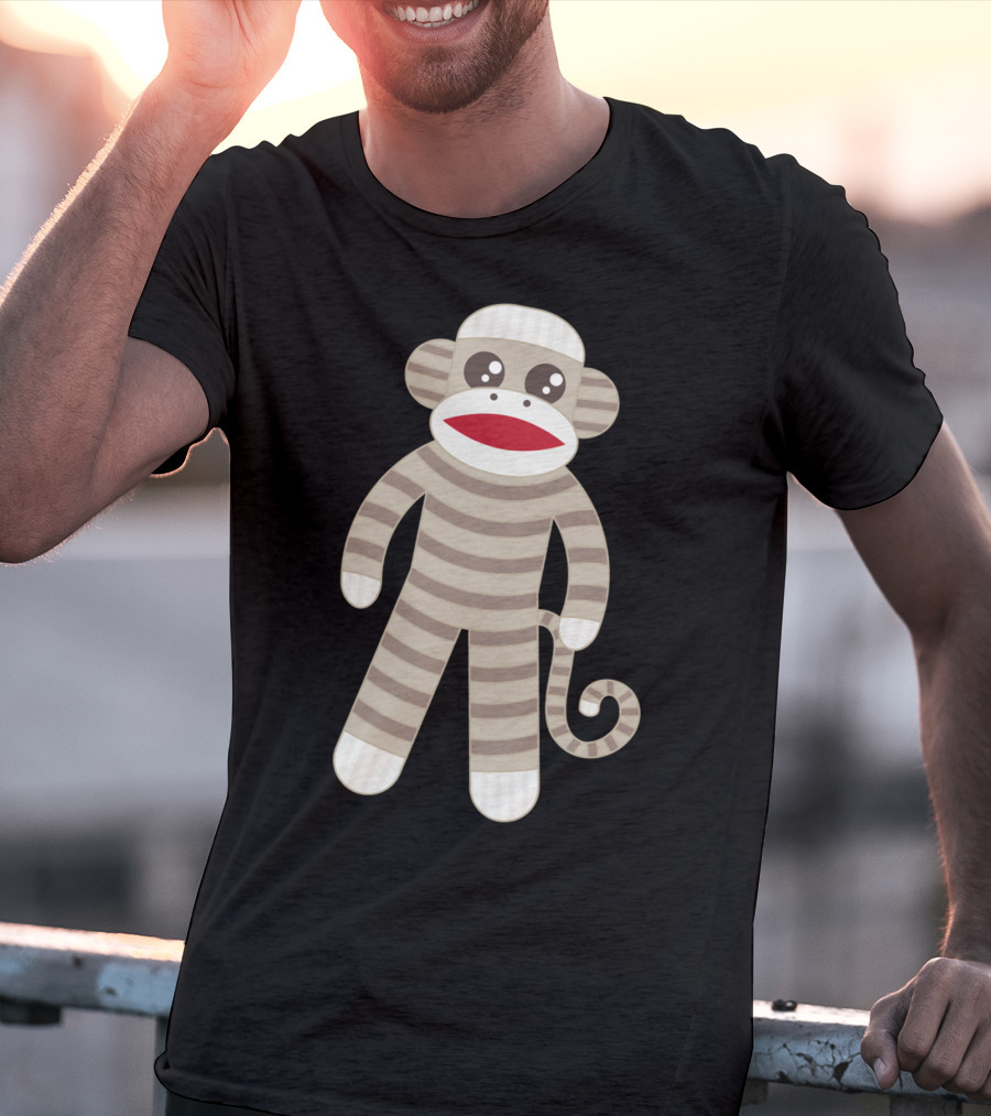 Cute Classic Striped Sock Monkey Toy T-Shirt