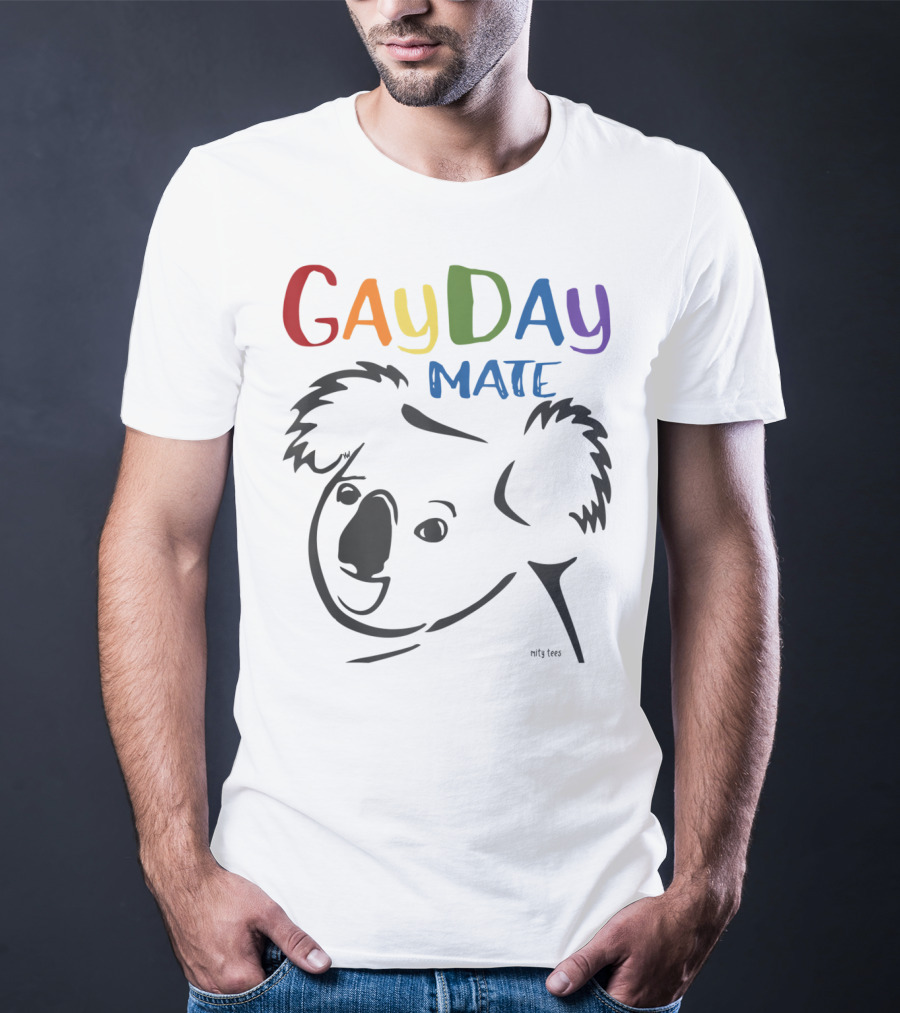 Australian Rainbow Koala Gay Day Mate Greeting T-Shirt