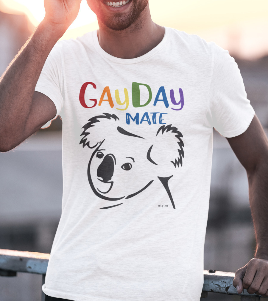 Australian Rainbow Koala Gay Day Mate Greeting T-Shirt