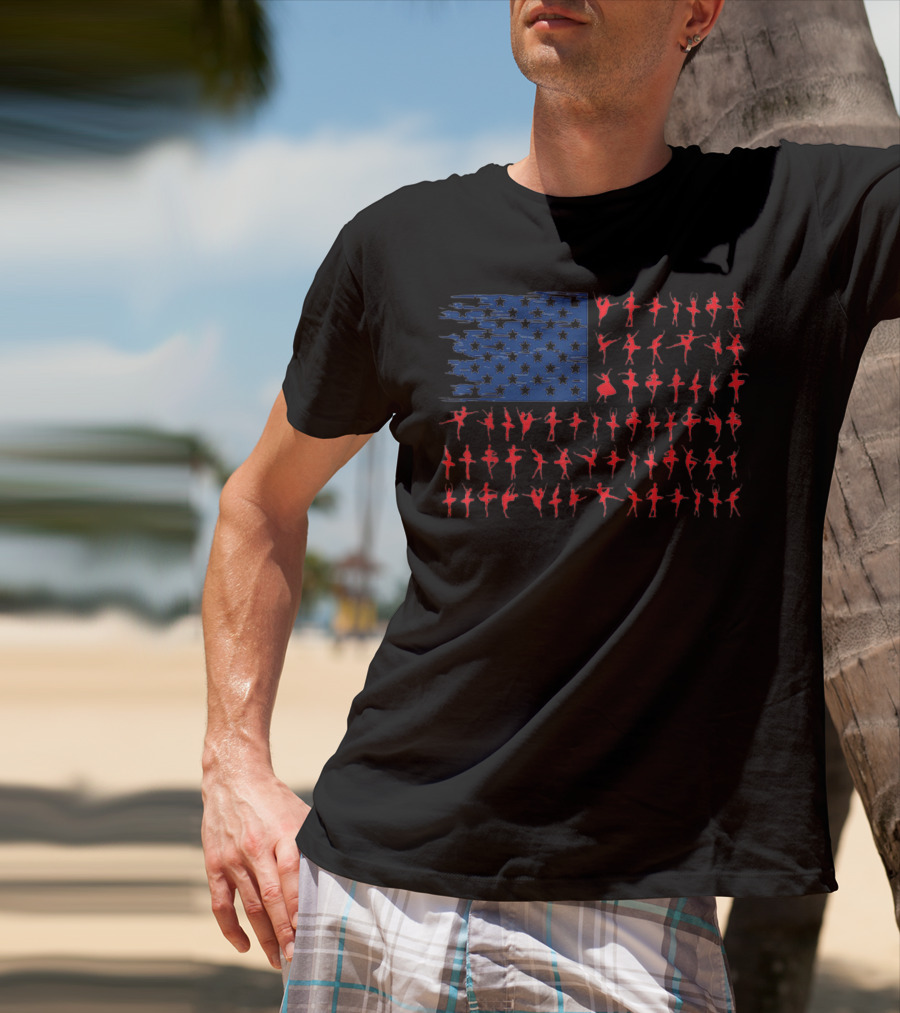 Ballet American Flag USA Ballet Flag T-Shirt