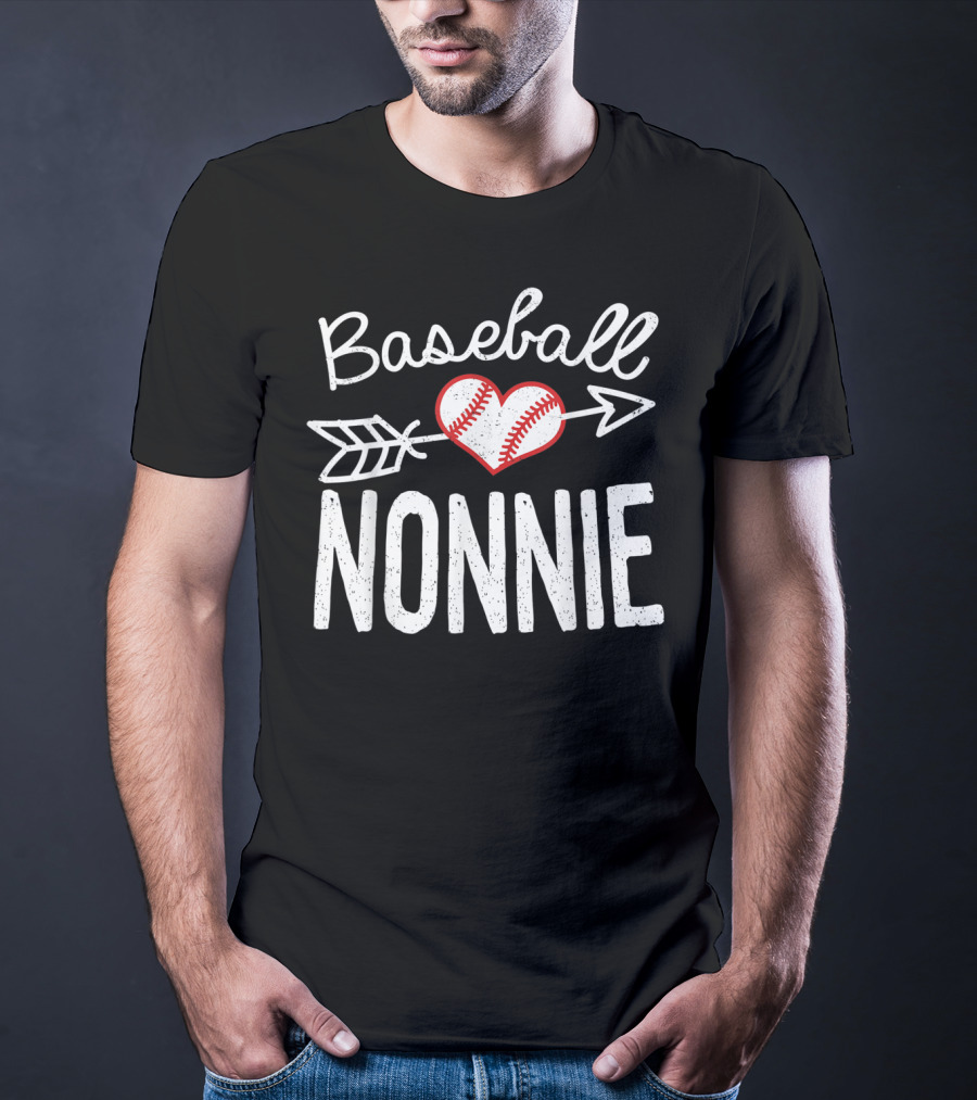 Baseball Nonnie Heart Arrow T-Shirt