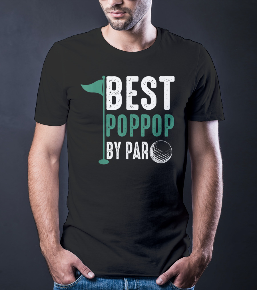 Best Poppop By Par Father's Day Golf Flag T-Shirt