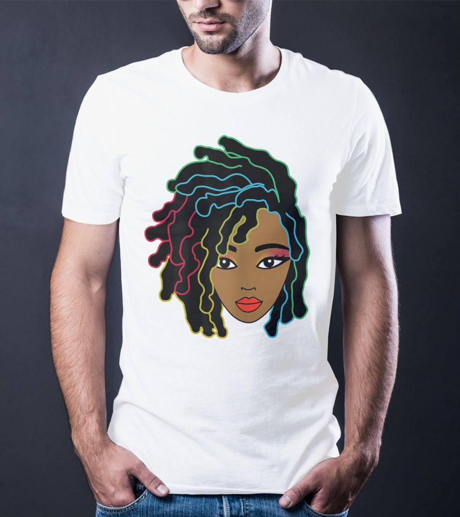 Black Girl With Colorful Locs Hair Pride T-Shirt