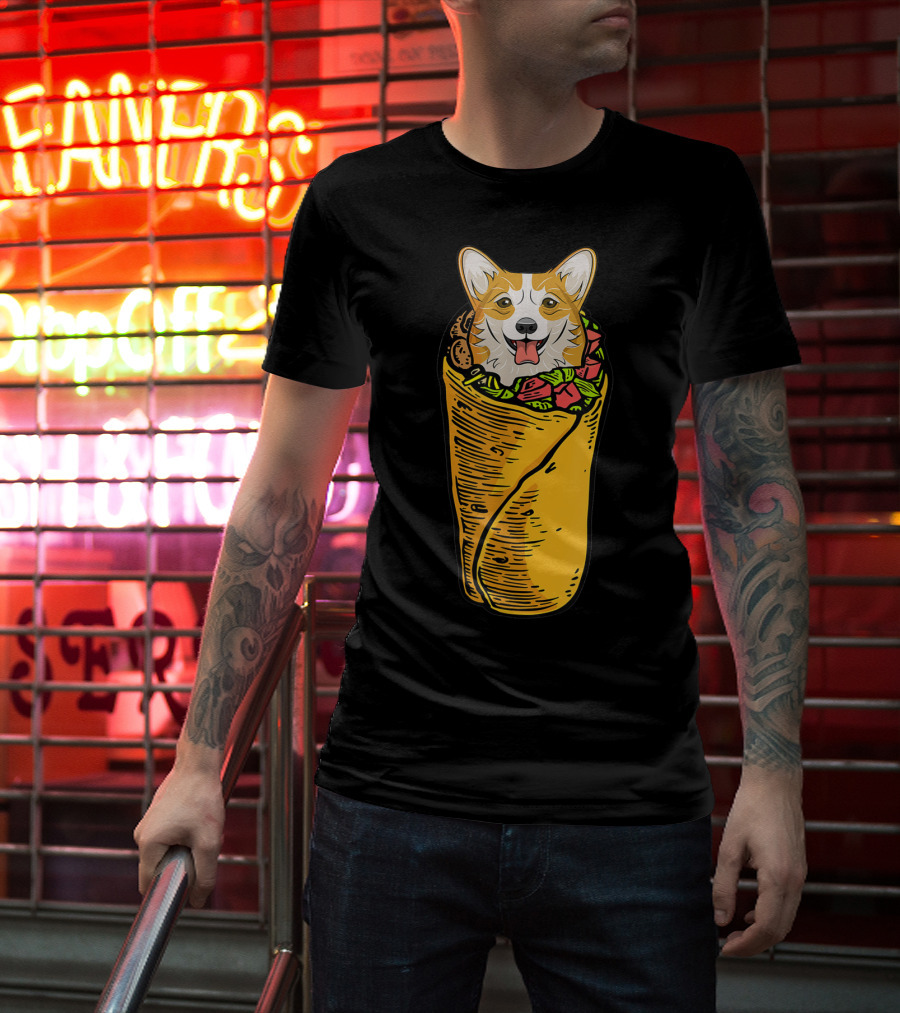 Cinco De Mayo Corgi In Burrito Mexican Food T-Shirt