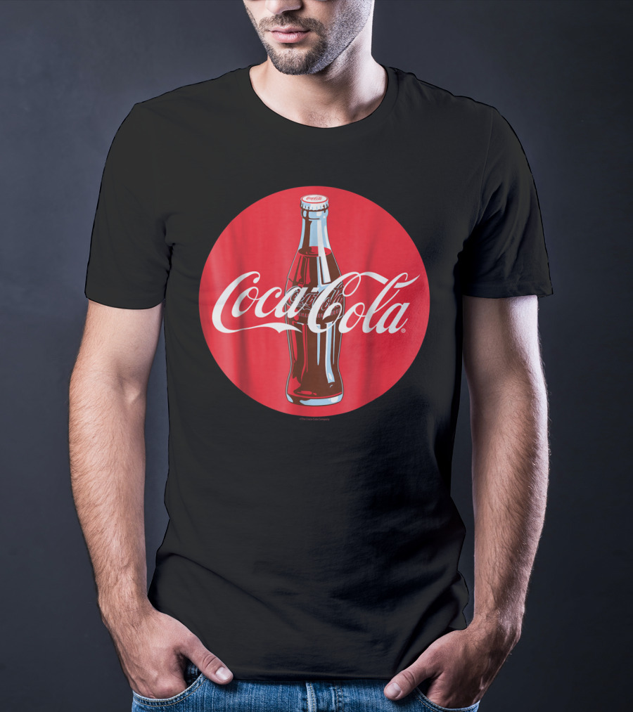 Coca Cola Classic Glass Bottle Red Circle T-Shirt