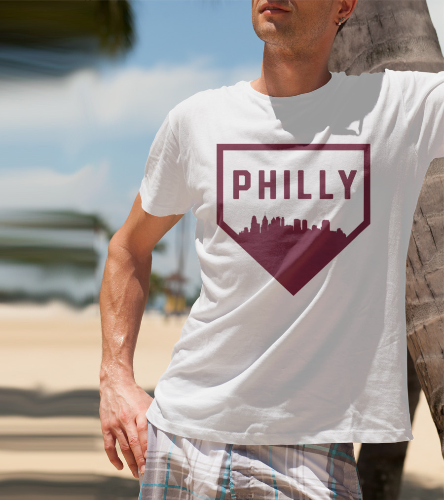 Philly Baseball Home Plate Skyline T-Shirt