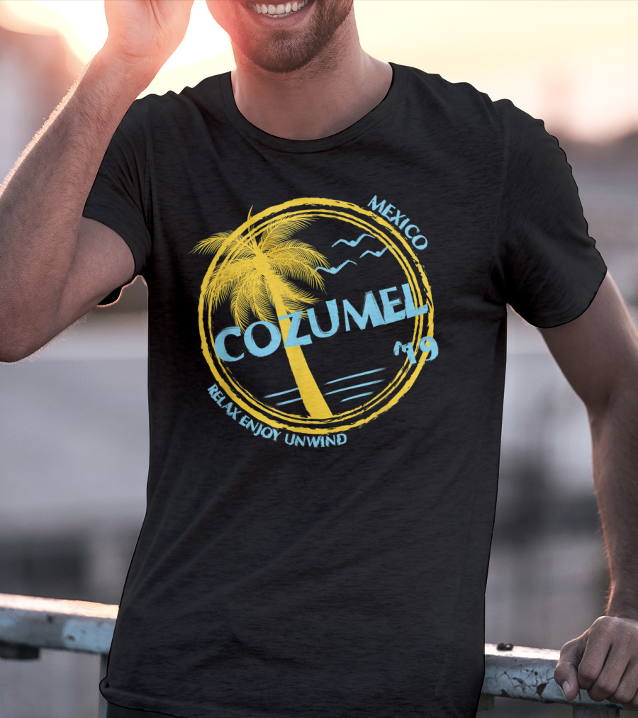 Cozumel Mexico Relax Enjoy Unwind Palm Tree 79 Spring Brea Souvenir T-Shirt