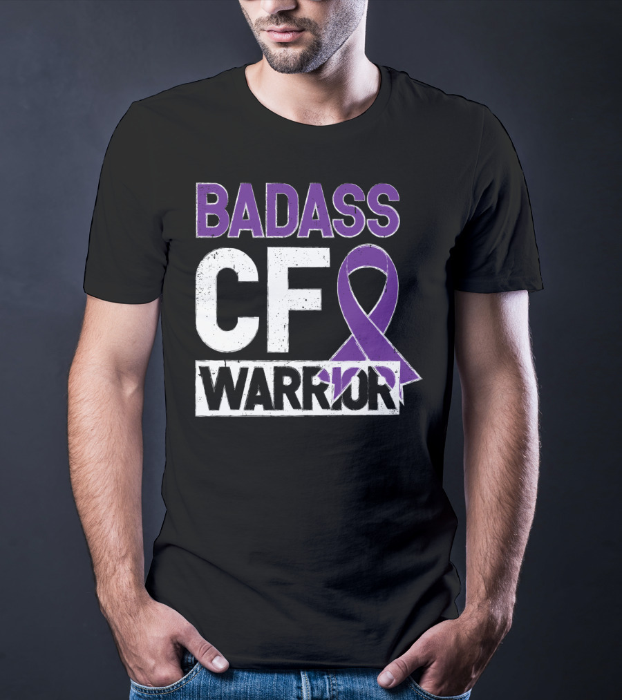 Badass Cf Warrior Cystic Fibrosis Awareness T-Shirt