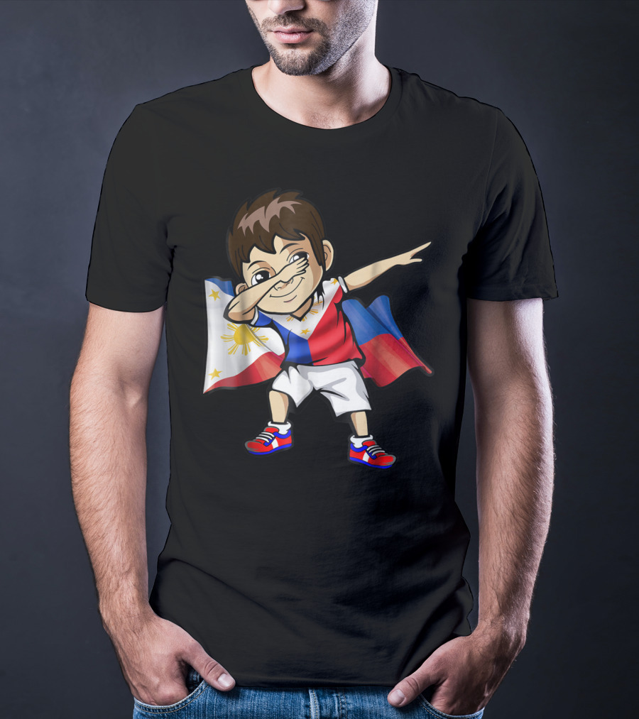 Dabbing Boy Philippine Flag Filipino Meme Jersey T-Shirt