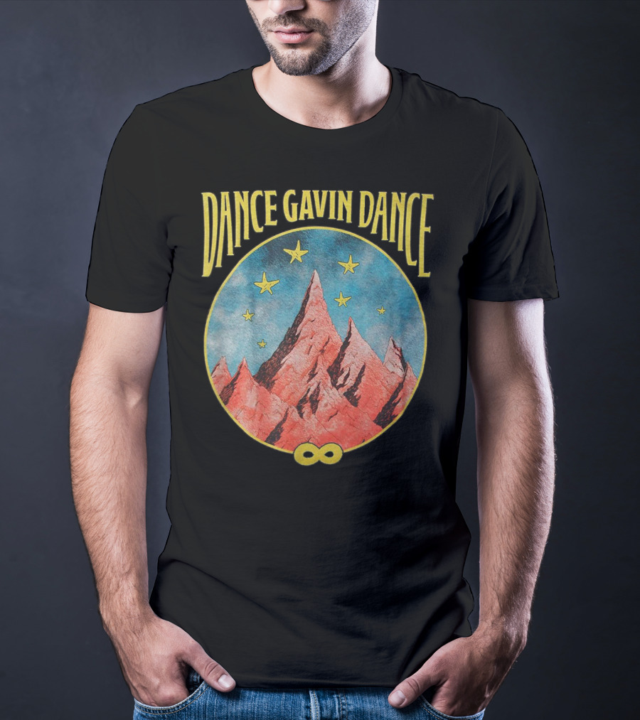 Dance Gavin Dance Infinity Red Mountain And Yellow Stars T-Shirt