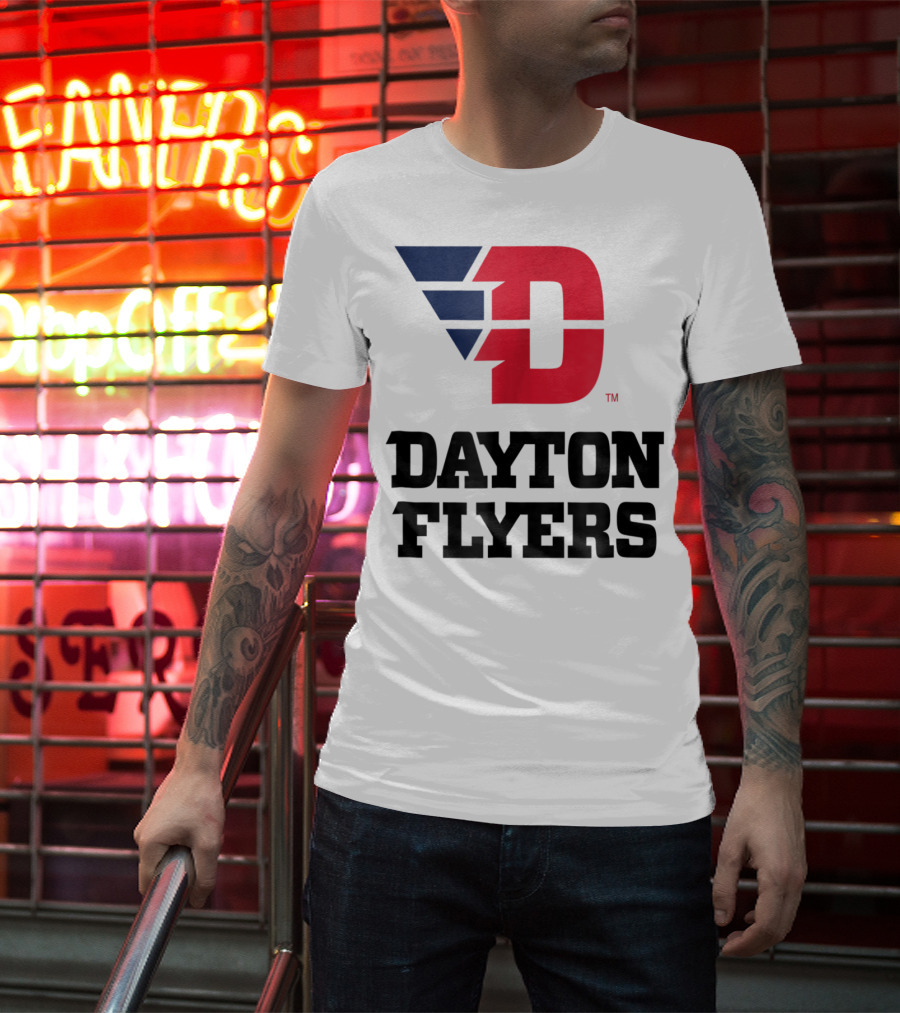 Dayton Flyers Logo University D Red Blue T-Shirt