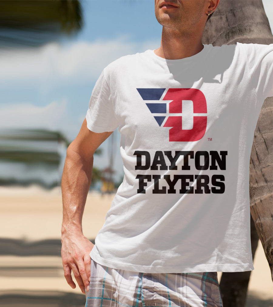 Dayton Flyers Logo University D Red Blue T-Shirt