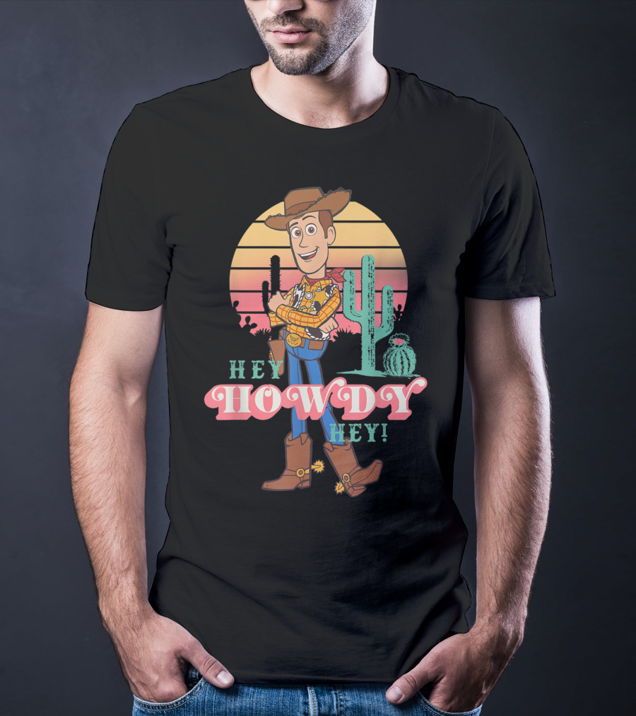 Disney Pixar Toy Story 4 Woody Hey Howdy Hey Sunset Desert Scene T-Shirt