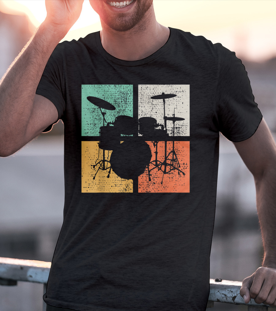Drummer Drumline Drumset Retro Drum Kit T-Shirt