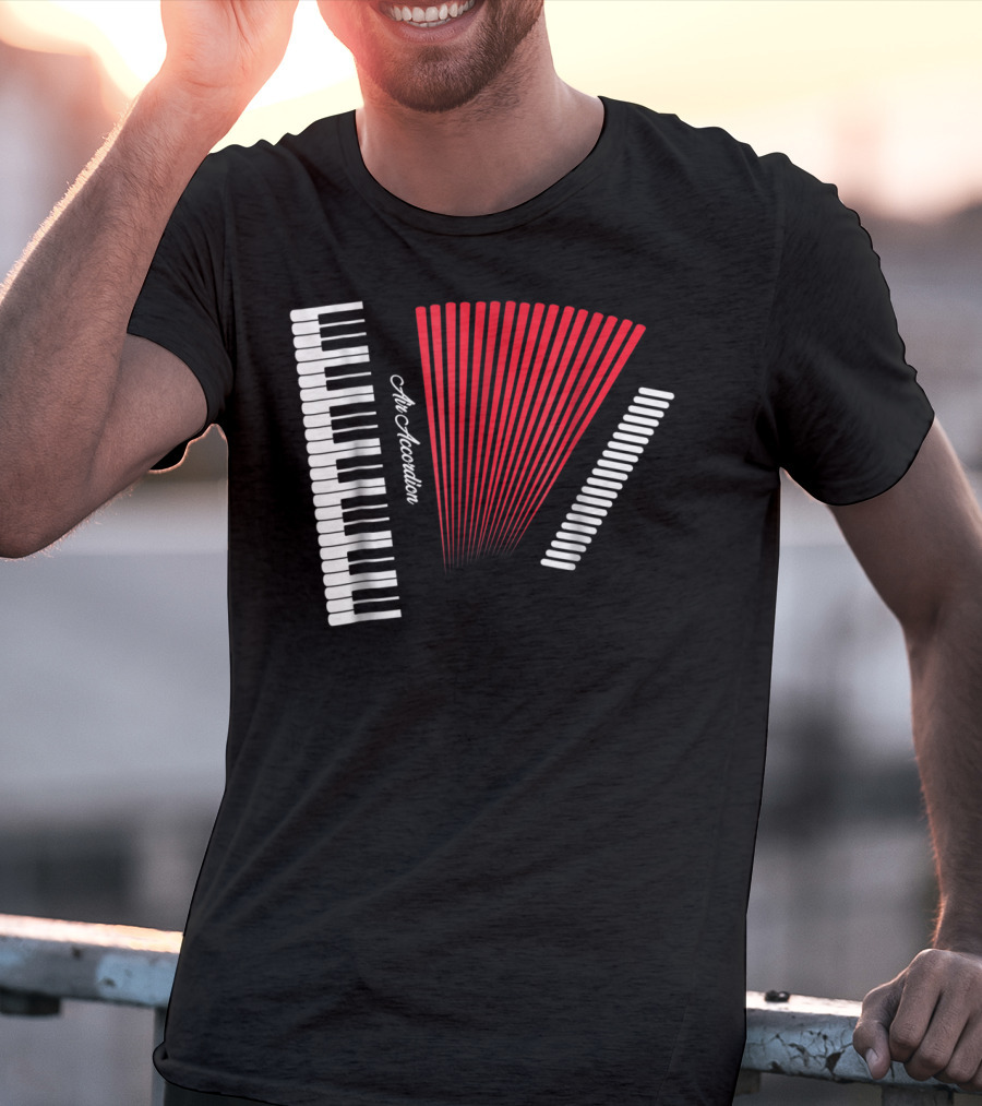 Air Accordion Funny Instrumental Player Music T-Shirt