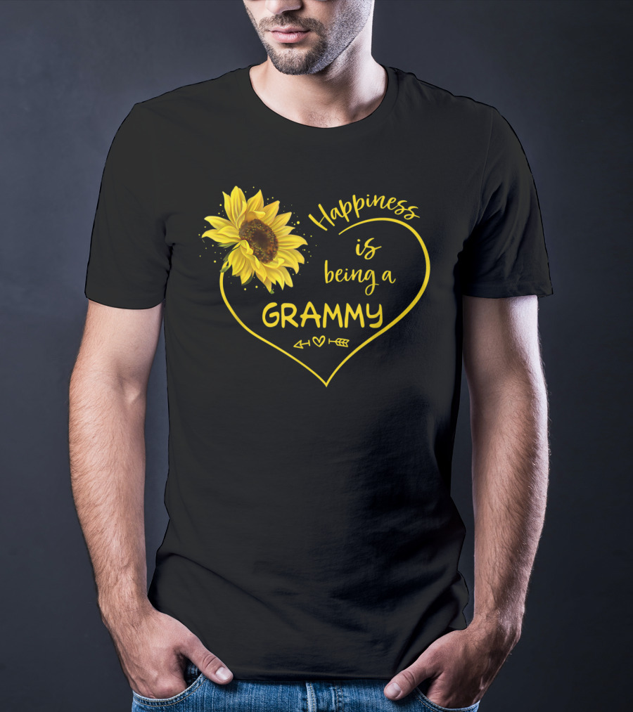 Happiness Is Being A Grammy Sunflower Heart With Arrow T-Shirt