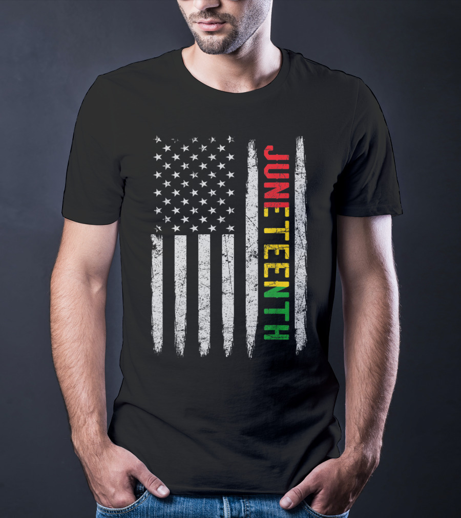 African American Flag Black History Juneteenth Stripes Patriotic Colors T-Shirt