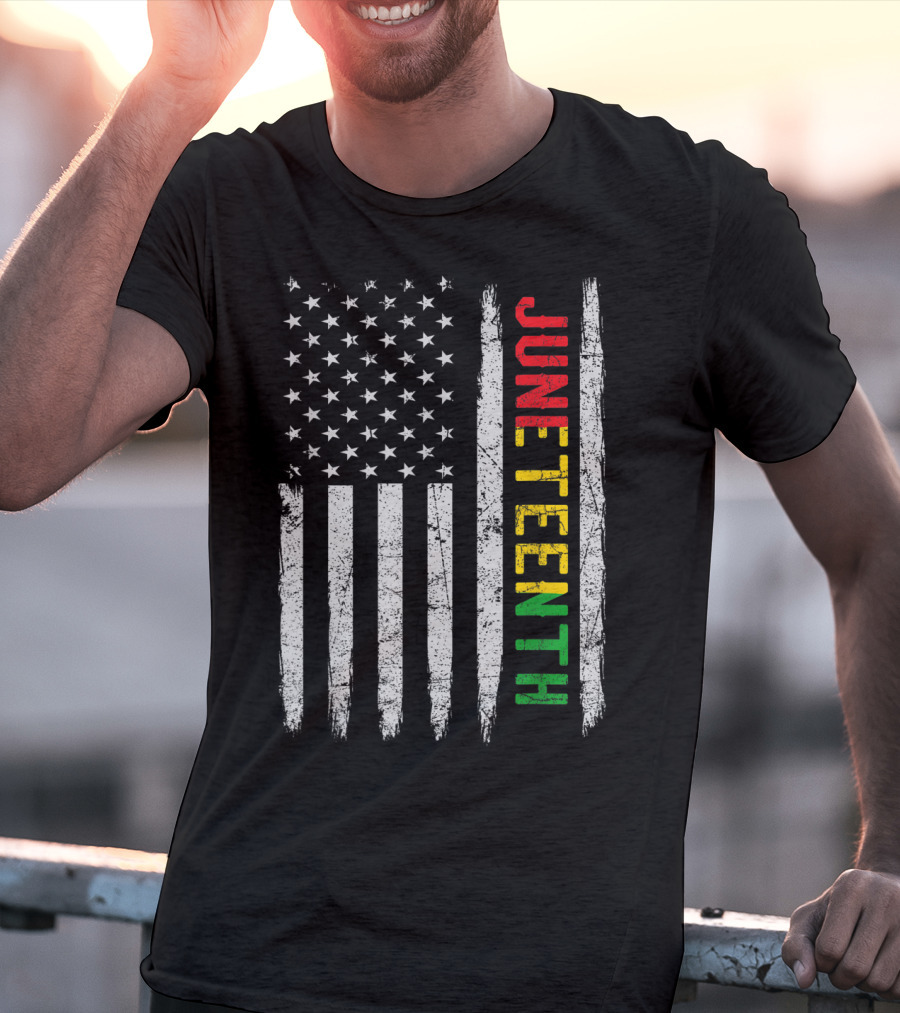 African American Flag Black History Juneteenth Stripes Patriotic Colors T-Shirt