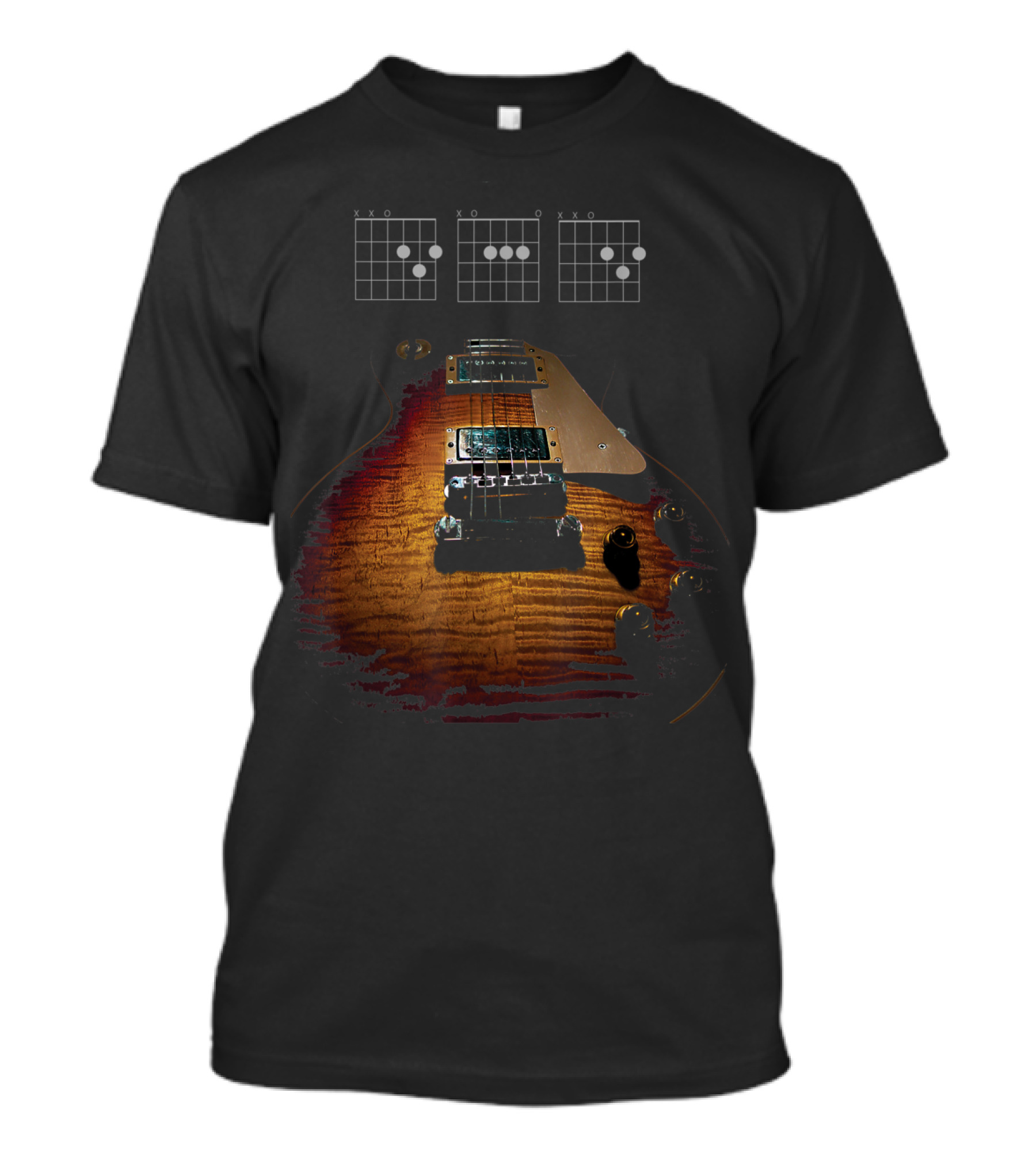 Dad Guitar Chord Diagram Les Paul Electric T-Shirt