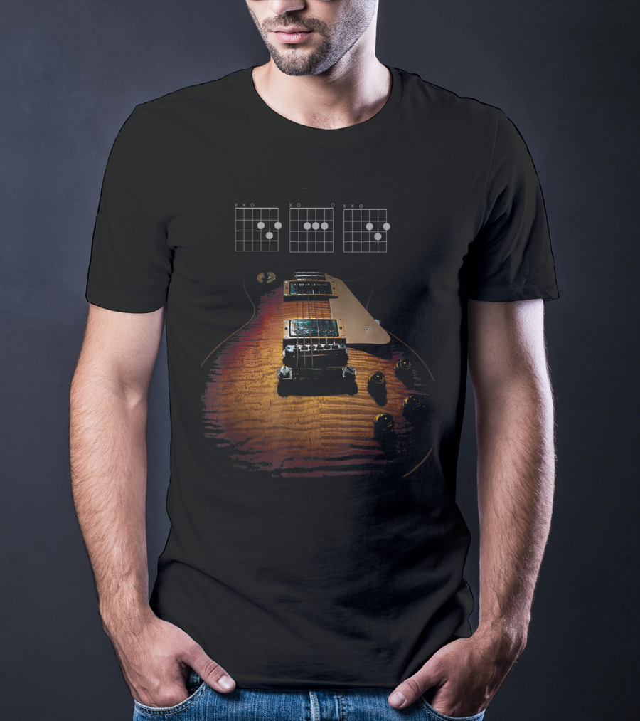 Dad Guitar Chord Diagram Les Paul Electric T-Shirt
