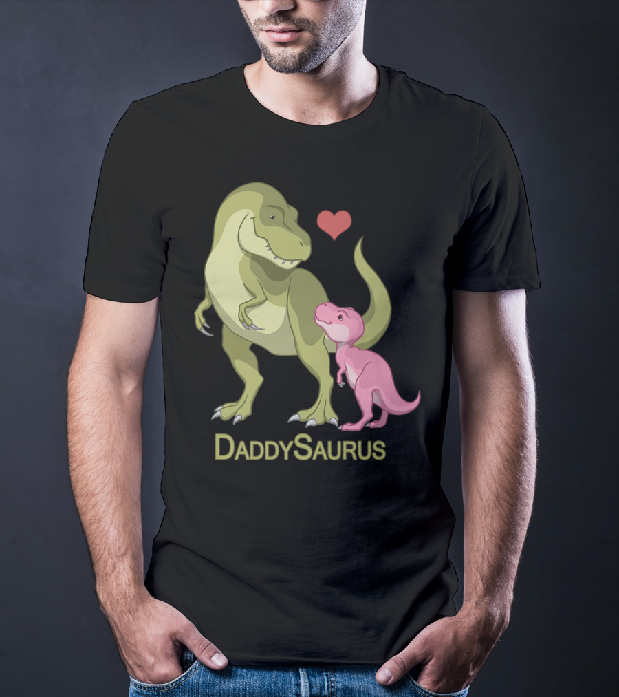 DaddySaurus Rex Father Baby Girl Dinosaurs Heart T-Shirt