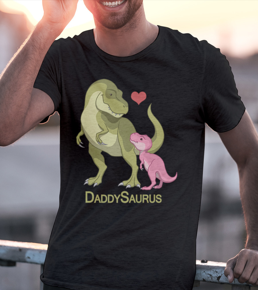 DaddySaurus Rex Father Baby Girl Dinosaurs Heart T-Shirt