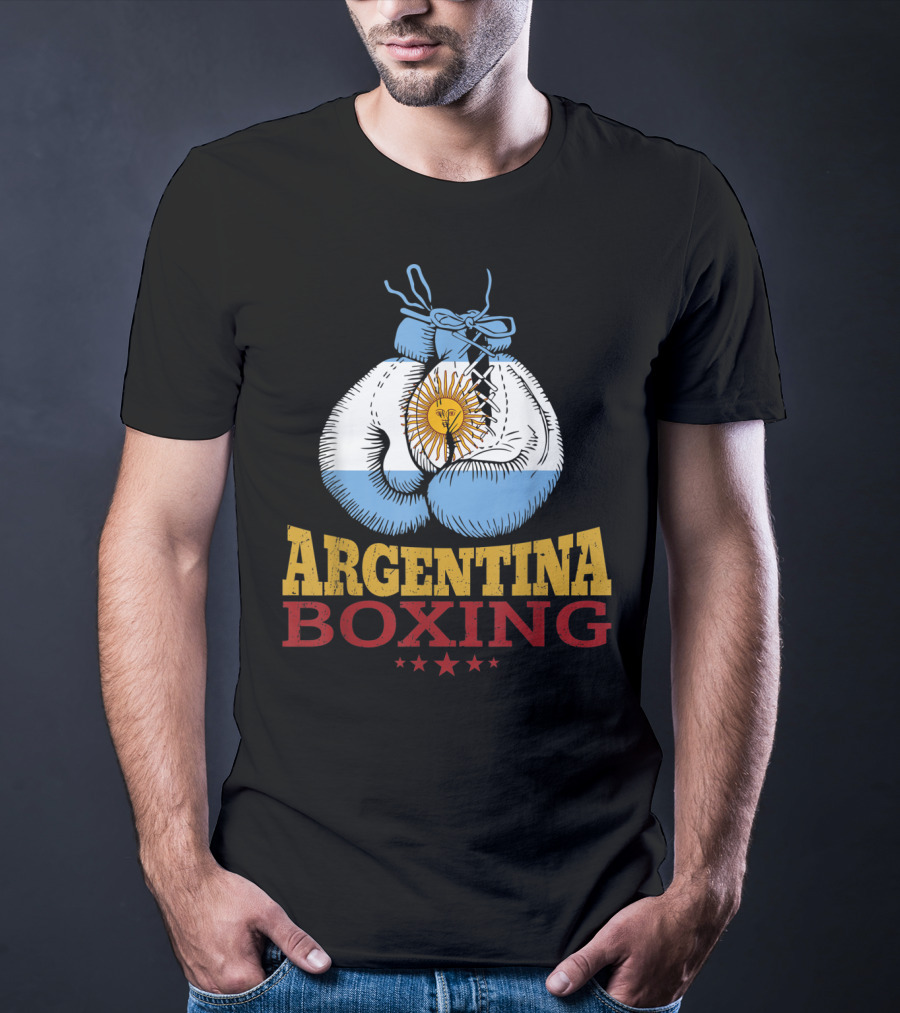 Argentina Boxing Gloves Flag Pride T-Shirt