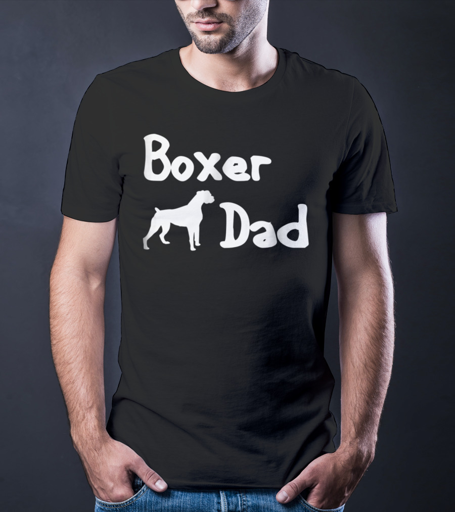 Boxer Dad With Boxer Silhouette For Boxer Enthusiasts T-Shirt