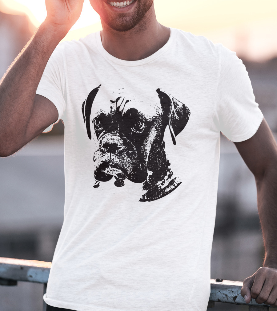 Boxer Dog Face Boxer Mom Or Dad T-Shirt
