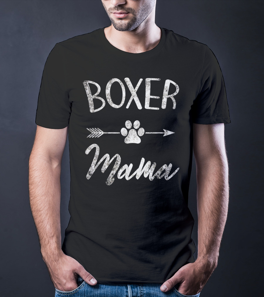 Boxer Mama Paw Print Arrow Dog Lover Owner T-Shirt