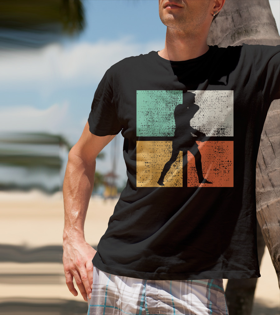 Boxing Boxer Vintage Box Club Silhouette Retro Blocks T-Shirt
