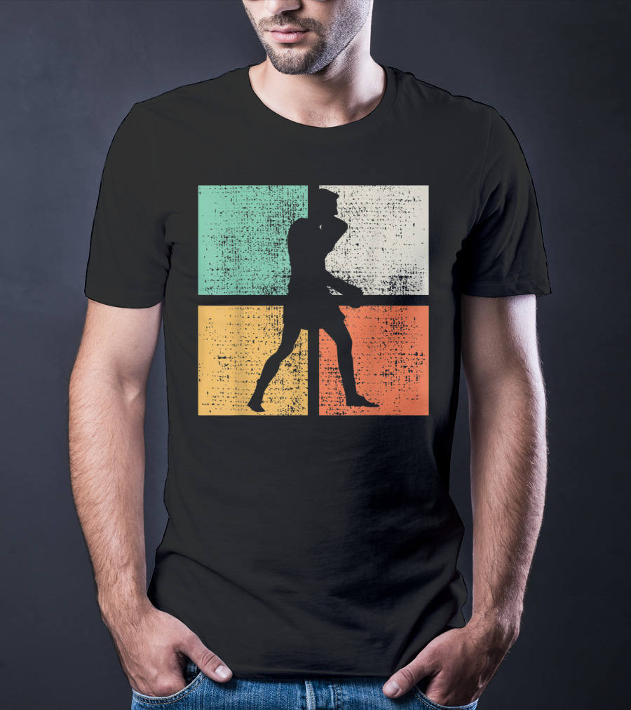 Boxing Boxer Vintage Box Club Silhouette Retro Blocks T-Shirt