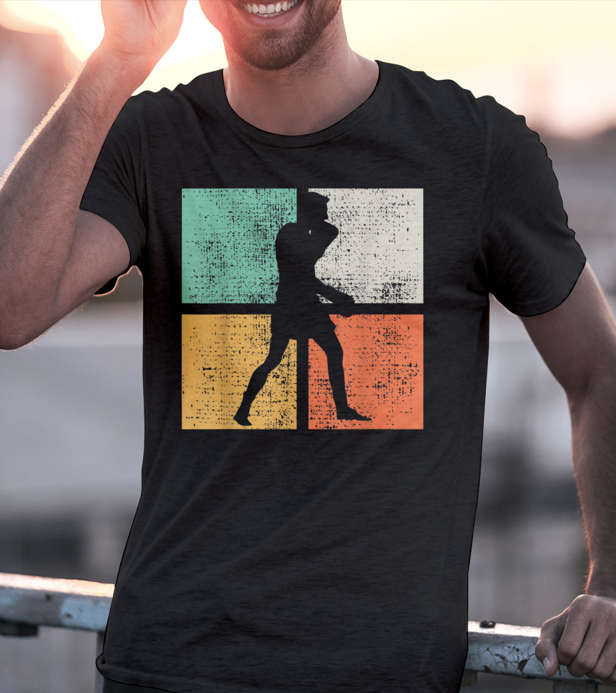 Boxing Boxer Vintage Box Club Silhouette Retro Blocks T-Shirt