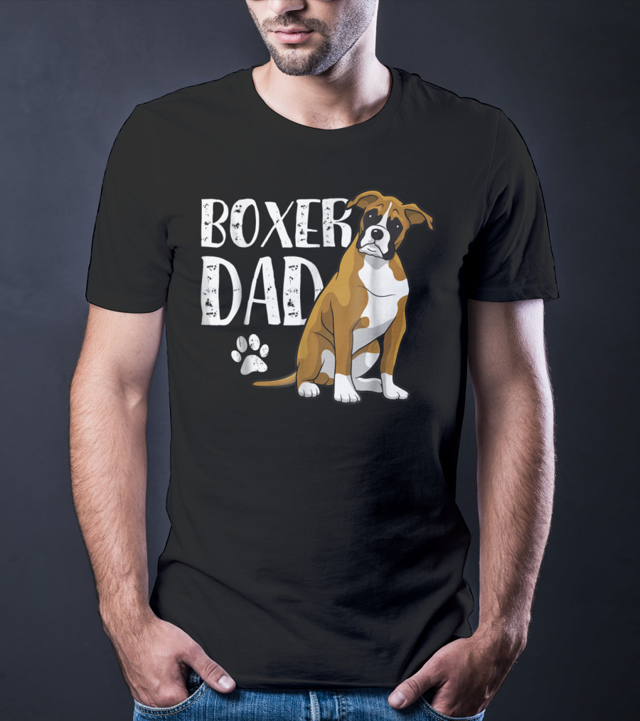 Boxer Dad Dog Paw T-Shirt