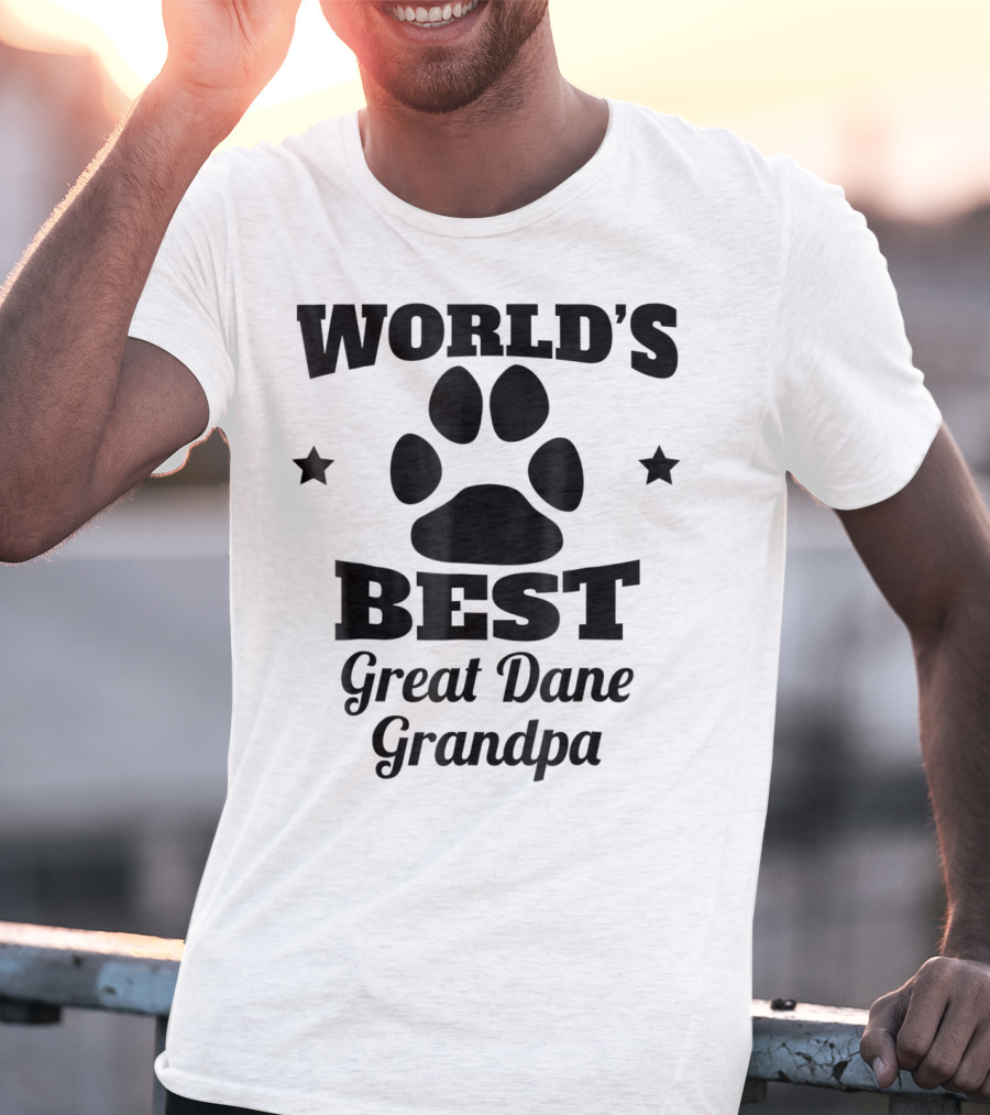 World's Best Great Dane Grandpa Paws And Stars T-Shirt