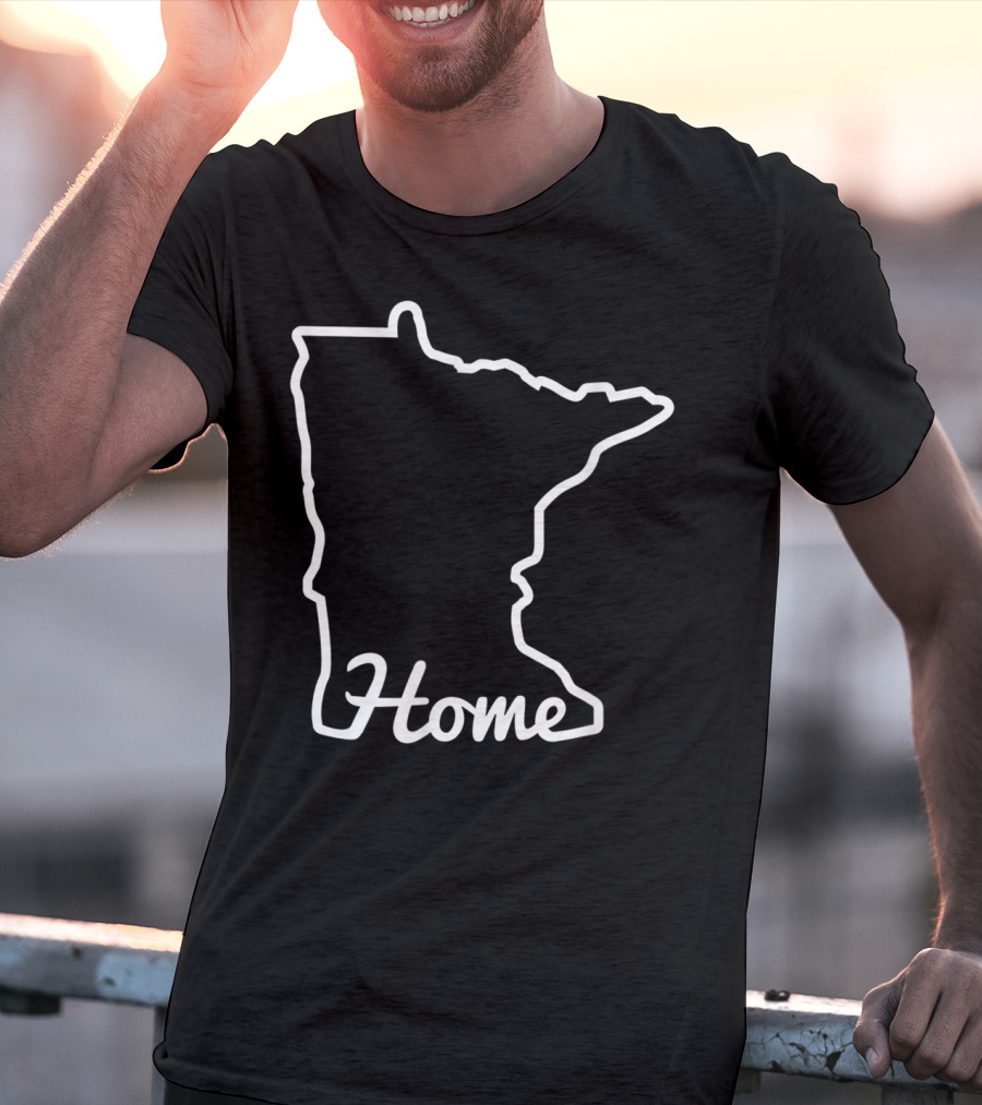 Minnesota Home Map State Outline Native Minnesotan T-Shirt